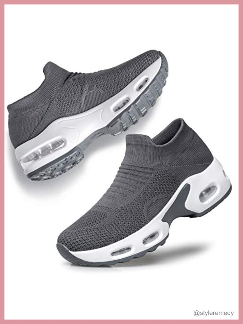 Women's Slip-On Walking Shoes Breathable Air Cushion Sneakers for Work